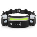 Hydration Running Belt with Water Bottles(2 x 300ML), Luckit Upgraded Nylon Webbing Running Waist Bag Reflective Bum Bag Adjustable Sports Waist Pouch for Marathon Running Hiking Camping Jogging