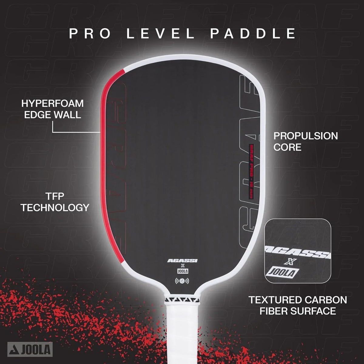 JOOLA Graf Pro 16mm Pickleball Paddle